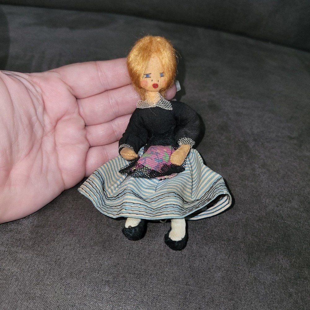 Vintage 1950 European Folk Art Doll